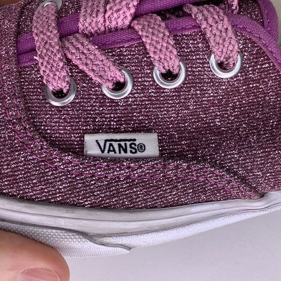 VANS Lurex Pink True Glitter Lace Tie Skater Sneakers Shoes Women Sz 7 Men 5.5 - Picture 10 of 10